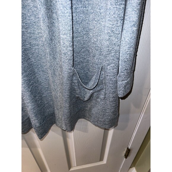City Streets Open Front Cardigan Womens XL Knit Long Sleeve Pockets Blue Minimal - Picture 2 of 6